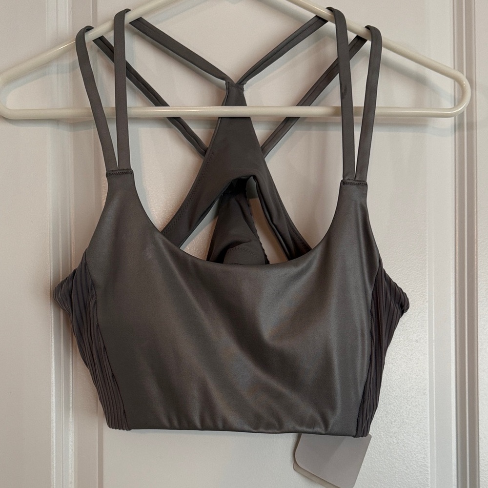Fabletics Charcoal Strappy sports bra